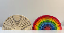 Load image into Gallery viewer, 12 piece Unfinished Natural Wood DIY Large Rainbow Stacker
