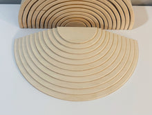 Load image into Gallery viewer, 11 Piece Unfinished Natural DIY Semi Circles