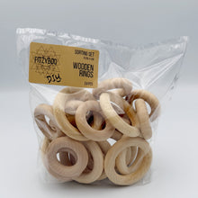 Load image into Gallery viewer, Natural Wooden Rings Sorting Set 24pcs DIY