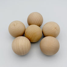Load image into Gallery viewer, Large Wooden Balls 6pcs Unfinished DIY Set
