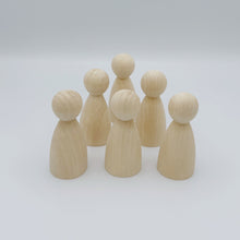Load image into Gallery viewer, 8cm Natural Large Wooden Peg Dolls DIY