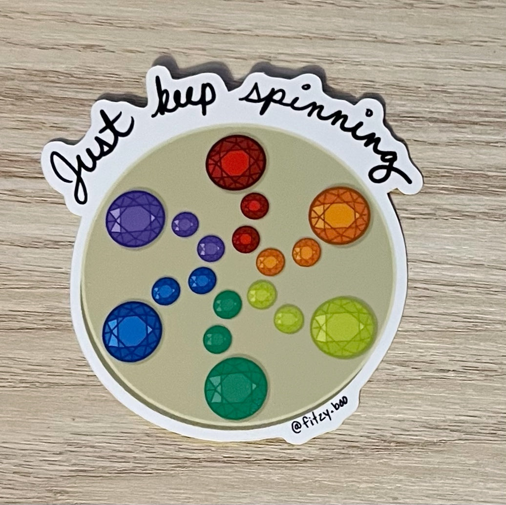 Just Keep Spinning Vinyl Sticker