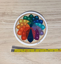 Load image into Gallery viewer, Rainbow Gem Peacock Vinyl Sticker
