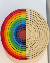 Load image into Gallery viewer, 12 piece Unfinished Natural Wood DIY Large Rainbow Stacker
