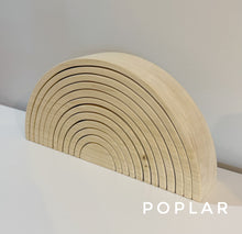 Load image into Gallery viewer, 12 piece Unfinished Natural Wood DIY Large Rainbow Stacker
