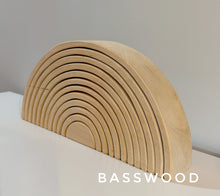 Load image into Gallery viewer, 12 piece Unfinished Natural Wood DIY Large Rainbow Stacker
