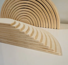 Load image into Gallery viewer, 11 Piece Unfinished Natural DIY Semi Circles
