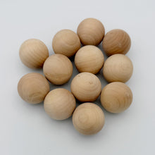 Load image into Gallery viewer, Small Wooden Balls 12pcs Unfinished DIY Set
