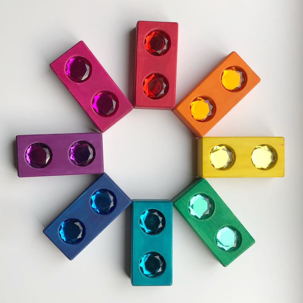 8pc Rainbow Gem Block Set