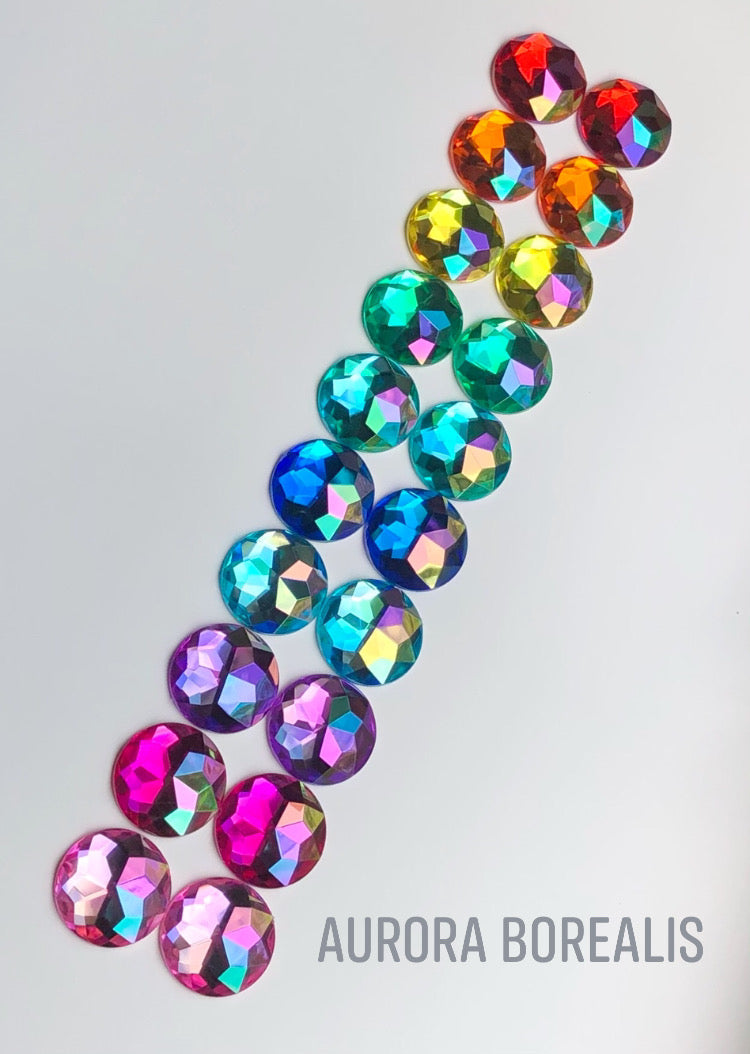 30mm 10-Color Aurora Borealis Rainbow Gems